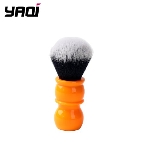 Afbeelding van Natuurlijke Schermborstel met Zachte Synthetische Haarborstel, 24 mm, Oranje Handvat – Ideaal voor Gezonde Huid en Comfortabel Scheeren