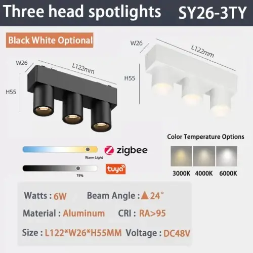6W trois projecteur