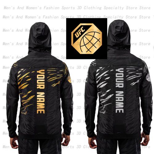 Immagine di Felpa con Cappuccio Personalizzata UFC 2025 - Tuta da Boxe Traspirante e ad Asciugatura Rapida per Uomo e Donna, Ideale per Allenamenti Sportivi Estremi