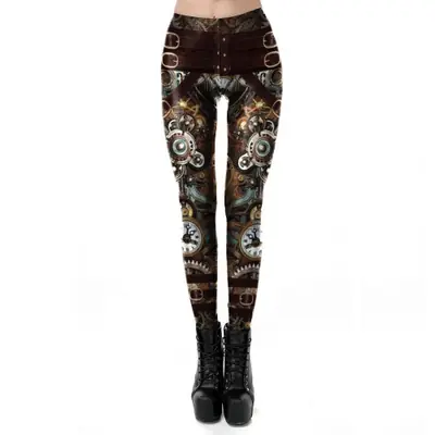 Image de Leggings Steampunk Élastiques pour Femmes - Style Rétro & Séduisant