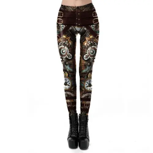 Image de Leggings Steampunk Élastiques pour Femmes - Style Rétro & Séduisant