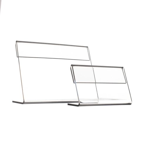 Image of L-Shaped Acrylic Price Label Card Holders - 1 Pack, 2mm Thick Transparent Display Stands for Tabletop Signage and Promotions