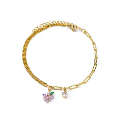 Image de Bracelet Fleur Zircon Or - Élégance Féminine