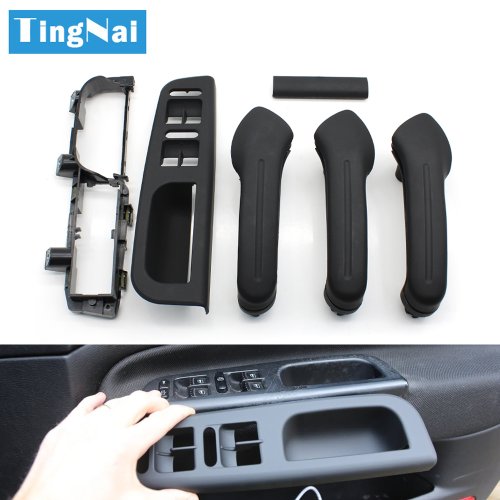 Immagine di Maniglia Porta Interna Anteriore e Posteriore Sinistra e Destra in Nero per VW Bora, Golf 4 MK4, Jetta (1999-2004) - LHD