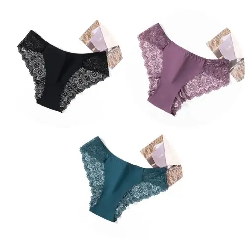 Image de Ensemble Lingerie 3 Pièces en Soie Satinée - Douceur & Élégance