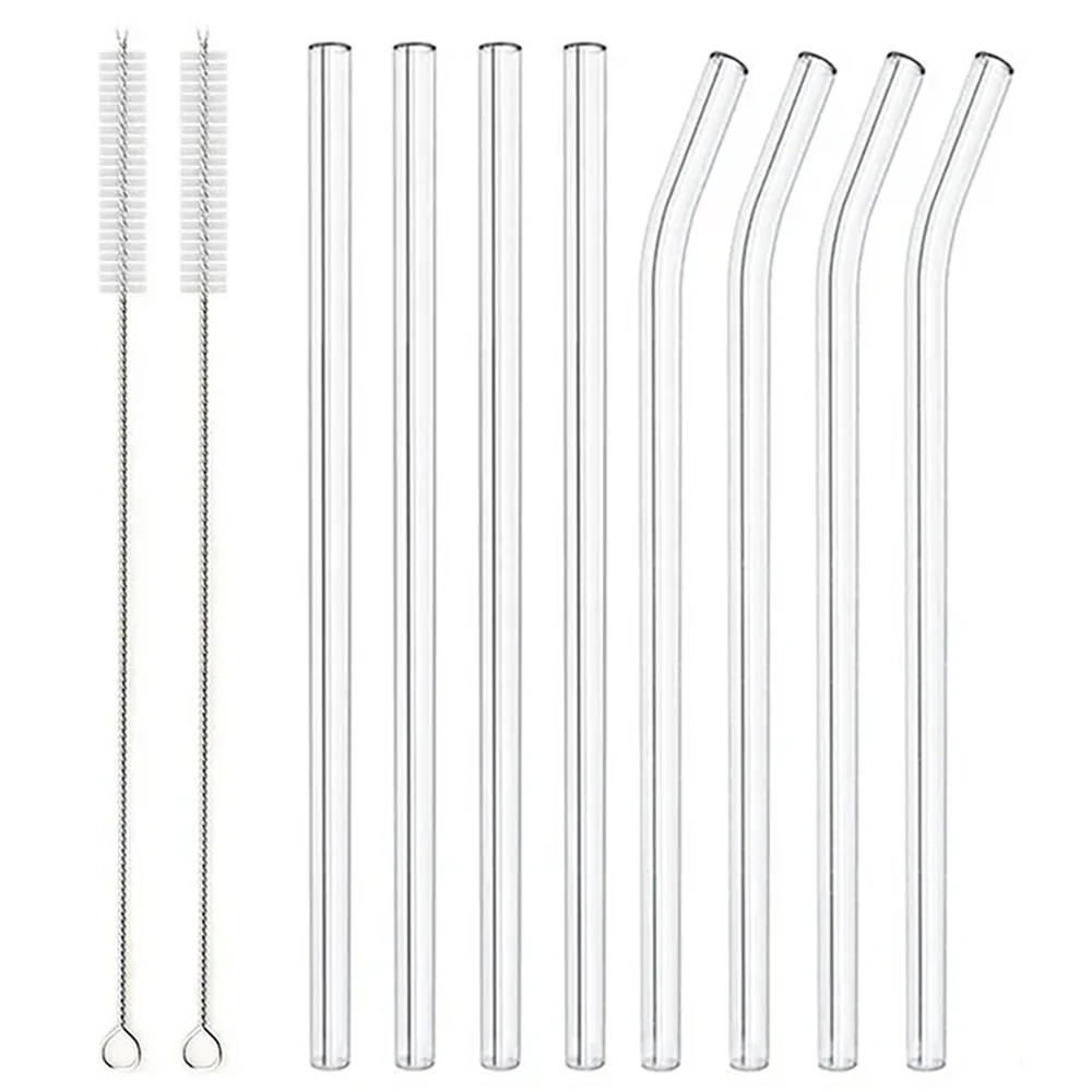 Image of Eco-Friendly Reusable Glass Drinking Straws Set – 8 Vibrant Borosilicate Glass Straws for Sustainable Sipping at Home, Parties & Bars