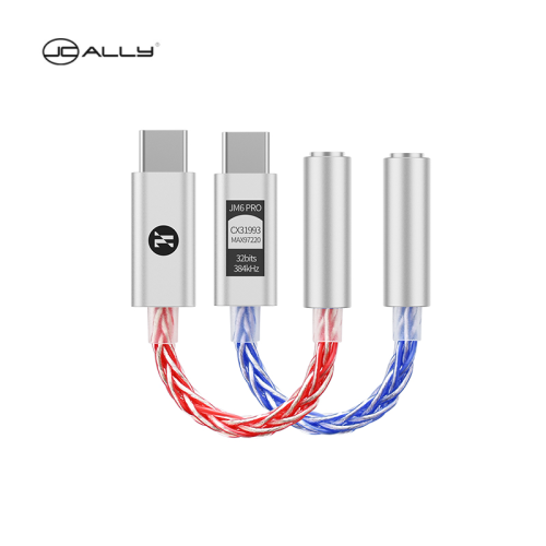 Zdjęcie JCALLY JM6 Pro Type-C do 3,5 mm podwójny DAC CX31993 MAX97220 Cyfrowy wzmacniacz słuchawkowy HiFi DAC Mobilny adapter słuchawkowy