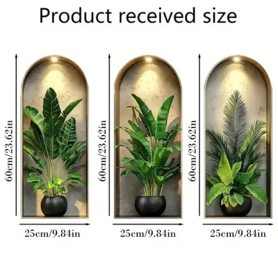 Image de Autocollants muraux plantes en pot aquarelle réaliste