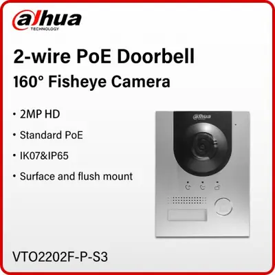 Image de Interphone Vidéo Dahua 2MP PoE - Caméra Fisheye IP65