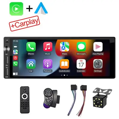 Image de Autoradio 6.9" CarPlay & Android Auto - Écran tactile HD, Bluetooth, USB