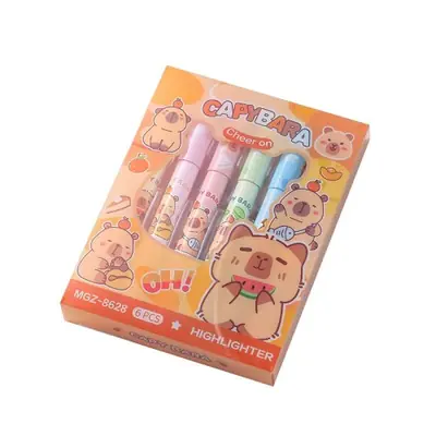 Image de Surligneurs Mignons Capybara - Ensemble de 6 Pièces