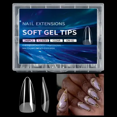 Image de Ongles Faux Luxe - Capsules Semi-Mates Cercueil Français