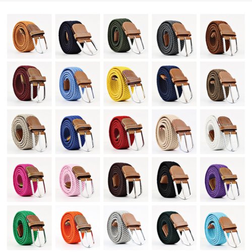 Zdjęcie Pasek damski moda na co dzień tkany elastyczny pasek Outdoor Sports taktyczny wojskowy pasek wspinaczkowy pasek do pracy unisex spodnie dżinsowe