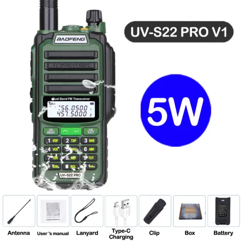 Image de Baofeng UV-S22 Pro V2 - Talkie-Walkie Étanche 50km