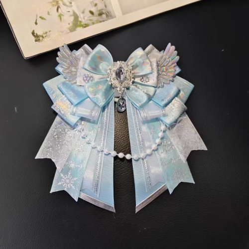 Immagine di Accessori da Abito Coreano Donna - Bow Tie Lolita in Stile Originale con Arco Concetto Ali d'Angelo per Camicie Eleganti e Luci a Mano
