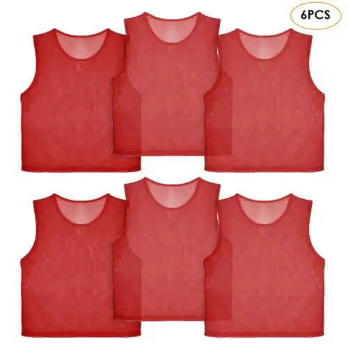 Image de Gilets de Football pour Enfants et Adultes - Lot de 6 à 12 Pièces