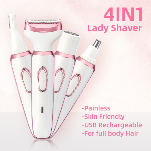 Imagen de Afeitadora Eléctrica 4 en 1 para Mujer con Depiladora Corporal Inalámbrica, Maquinilla de Afeitar Suave y Silenciosa, Ideal para Cuidado Facial y Corporal