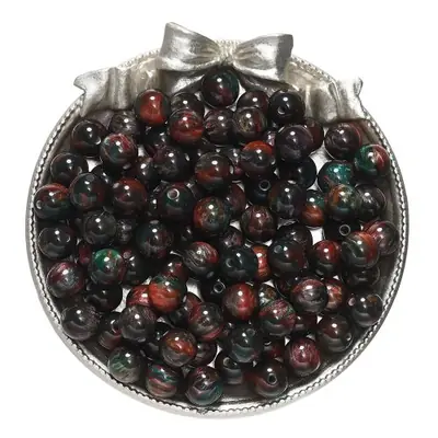 Image de Perles Oeil de Chat Rondes - Lot de 20-50 pcs pour Bijoux DIY