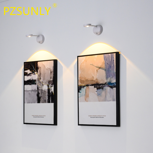 Image of Smart USB Rechargeable LED Wall Light with Human Motion Sensor – Dimmable Spotlight for Artwork, Photos, and Decorative Lighting