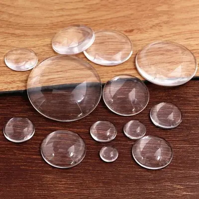 Image de Cabochons Ronds en Verre Transparent - 6 à 35mm