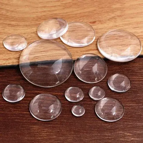 Image de Cabochons Ronds en Verre Transparent - 6 à 35mm