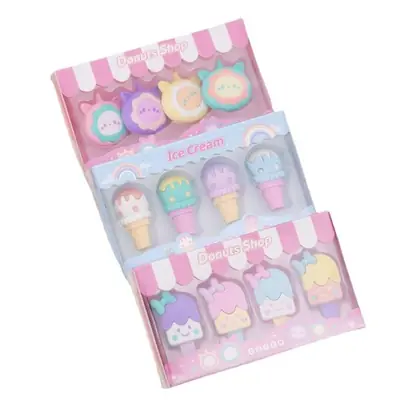 Image de Kit Crayons Gommes Beignet - Fournitures Scolaires Amusantes