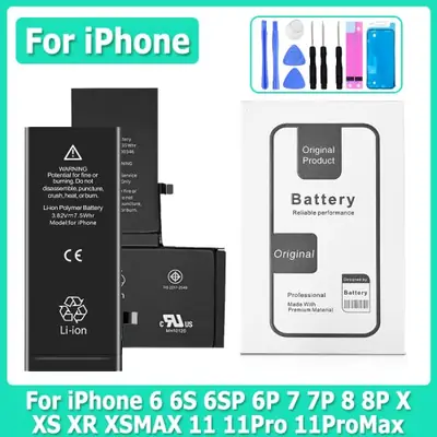 Image de Batterie iPhone haute capacité 6s, 7, 8, X, XR, 11, XS Max - Remplacement facile