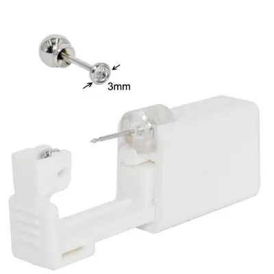 Image de Piercing oreille stérile en acier chirurgical 316L – clou jetable à boule de sécurité