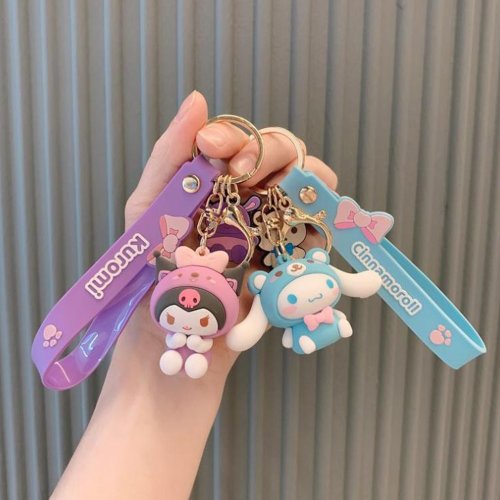 Image of Sanrio Hello Kitty and My Melody PVC Keychain Action Doll – Adorable Collectible Backpack Pendant Gift for Kids and Fans
