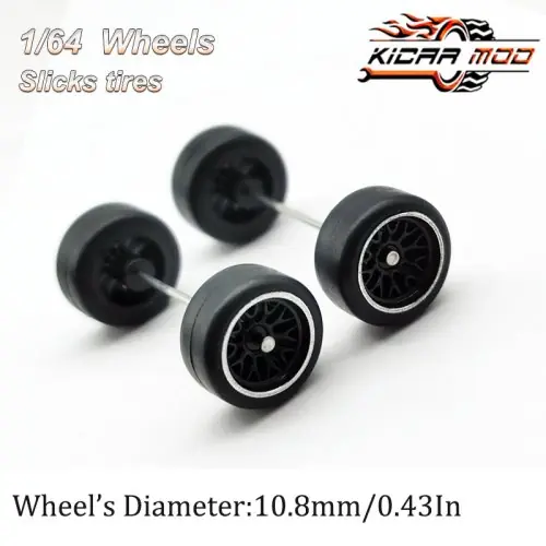 Image de Roues 1:64 avec Pneus en Caoutchouc - Accessoire pour Voiture Miniature