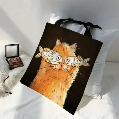 Image de Sac Écologique Chat & Poisson - Design Mignon et Pratique