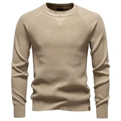 Polo Homme Manches Longues Col Henley Coton Lourd