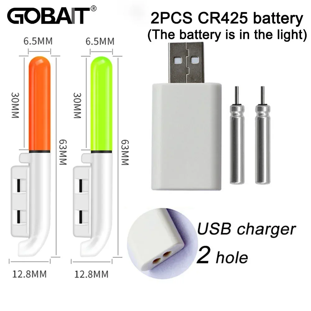 Zdjęcie Wędka Elektroniczna z LED, Wodoodporna Latarka Stick Flash Light CR425 3.6V, Bateria Litowa, Ładowanie USB, Oświetlenie Nocne do Wędkarstwa