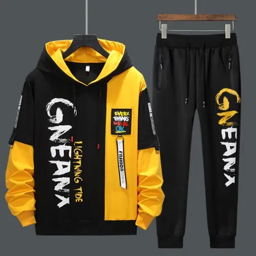 Image de Survêtement Homme Patchwork 2 Pièces - Streetwear Hip Hop