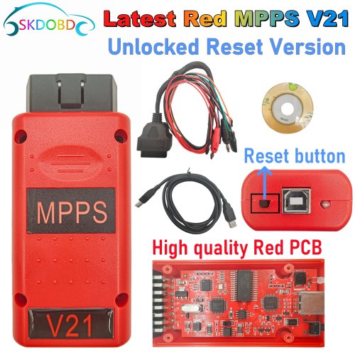 Zdjęcie MPPS V21 odblokowany nieskończony Reset wysokiej jakości wersja pełny Chip z Breakout Tricore Cable OBD2 ECU Chip Tuning skaner