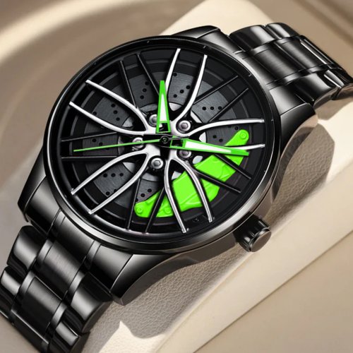Image of 2024 Men's Sports Watch with Rotating Dial, Quartz Movement, Stainless Steel Band – Premium Black Wristwatch for Active Lifestyles