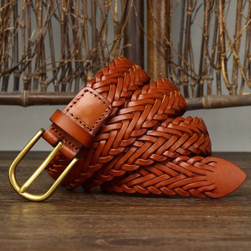 Imagen de Cinturón de Cuero Genuino Unisex de 3 cm con Diseño Moderno y Transpirable para Hombres y Mujeres - Ideal para Pantalones Vaqueros