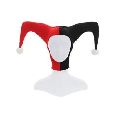 Image de Chapeau de Jester Noir et Rouge - Accessoire de Cosplay pour Halloween