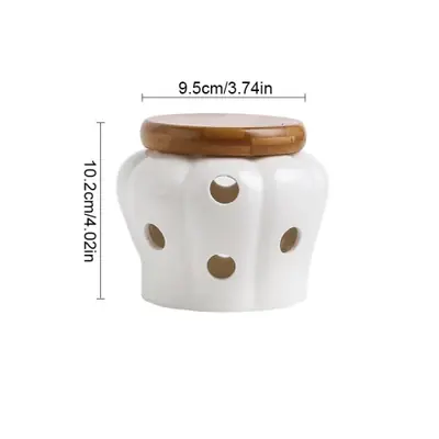 Image de Pot de Rangement Céramique en Forme de Citrouille pour Ail, Piment et Gingembre
