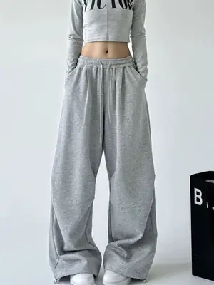 Image de Pantalon Harajuku Baggy Gris - Style Streetwear 2025