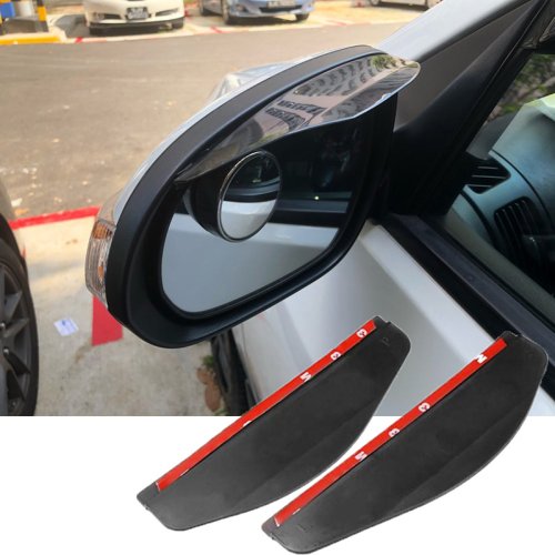 Image of 2Pcs Black Transparent Universal Car Rearview Mirror Rain Eyebrow Auto Car Rear View Side Rain Shield Snow Guard Shade Protector