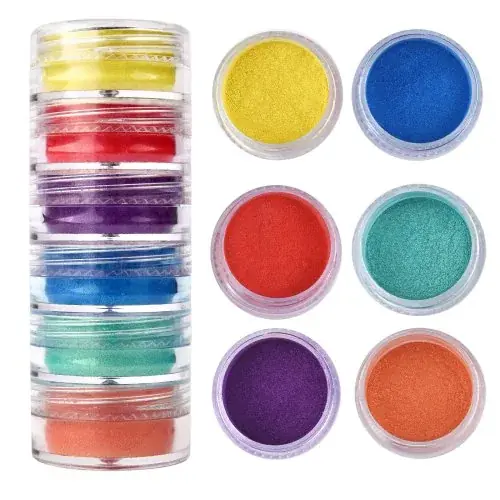 Image de Pigments Paillettes Résine - 6 Couleurs pour Bijoux Artisanat