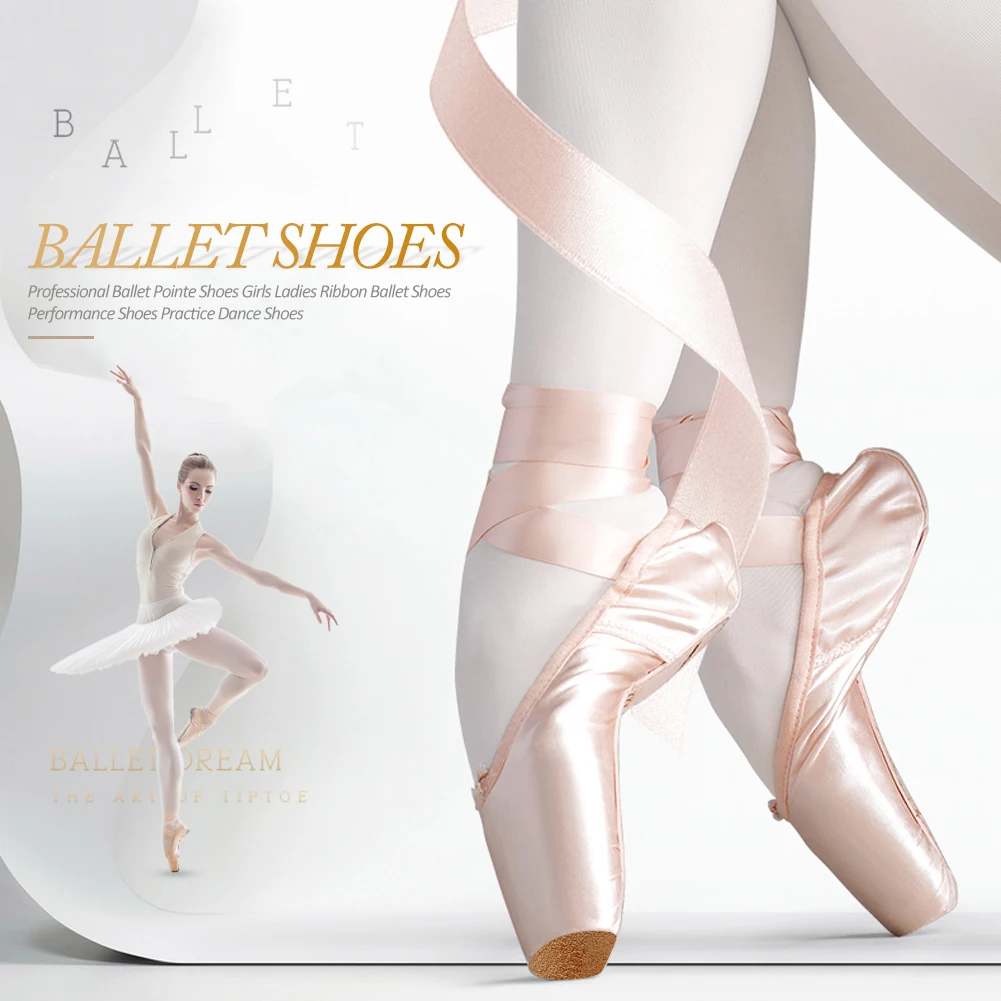 Image of Professional Ballet Pointe Shoes for Girls and Women – Premium Ribbon Dance Shoes for Practice and Performance