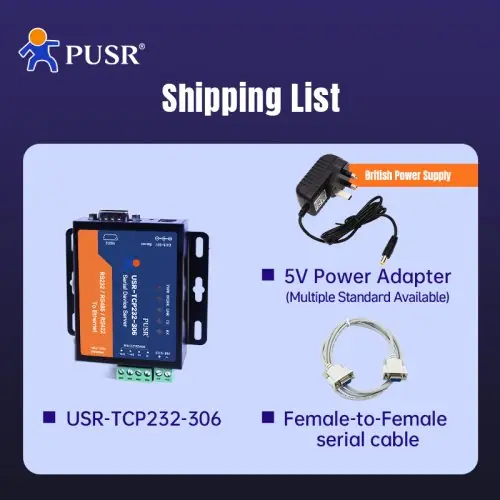 Image de Convertisseur Série Ethernet RS232/RS485 vers TCP/IP - Passerelle Modbus