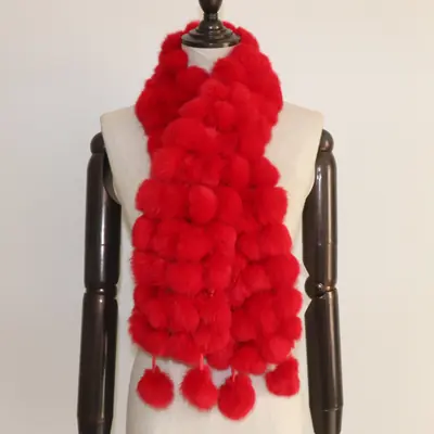 Image de Écharpe en Fourrure de Lapin Véritable - Hiver Chaud & Élégant