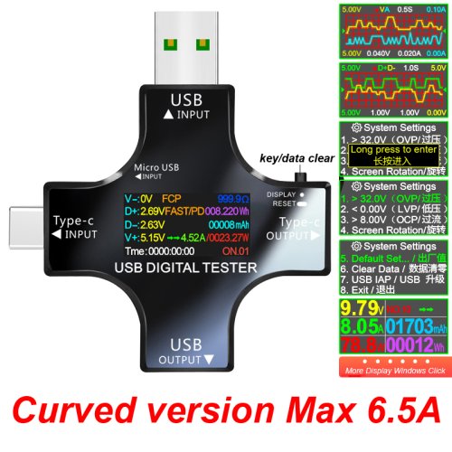 Immagine di Tester USB Digitale con Schermo TFT Colorato e Bluetooth