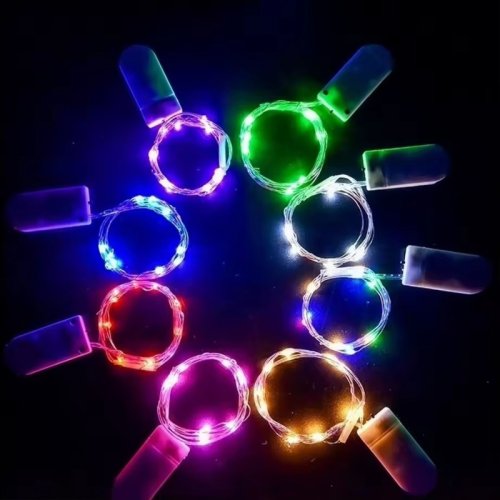 Image of Battery-Powered LED String Lights with Copper Wire – 10, 20, 30, 50, or 100 LEDs for Indoor & Outdoor Holiday, Wedding, Camping, Garden, and Christmas Decor