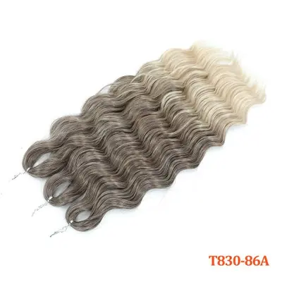 Image de Extensions Cheveux Synthétiques Arc-en-Ciel 24" - Ombre Blonde Vague Profonde