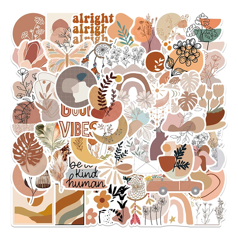 Immagine di 10/30/50PCS Kawaii Fiore Della Boemia Adesivo Estetico PVC Decorazione Scrapbooking Materiale Scolastico di Cancelleria Per Bambini per I Bambini