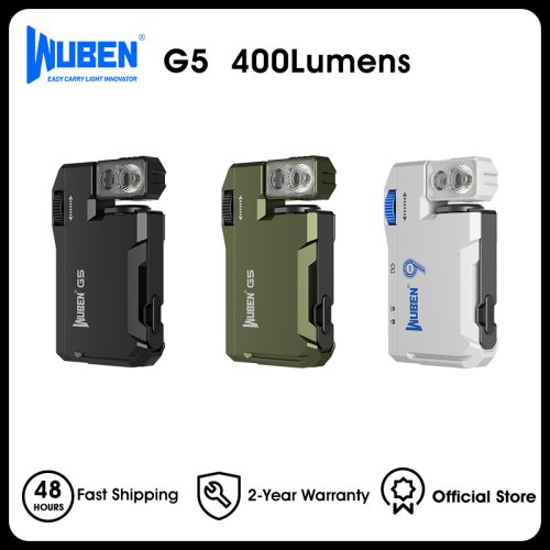 Immagine di Torcia EDC ricaricabile WUBEN G5, mini torcia a doppia sorgente luminosa da 400 lumen con luce RGB, torce tascabili portatili